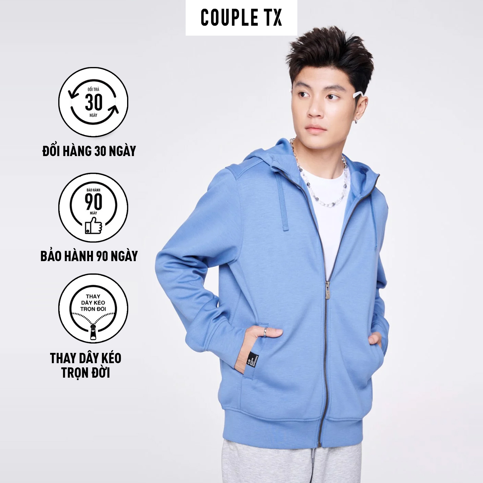Áo khoác nam couple tx - thun 2 da airlayer mok 1047