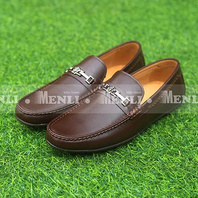 Giày Lười Da Thật Có Đai Kim Loại (GL87)