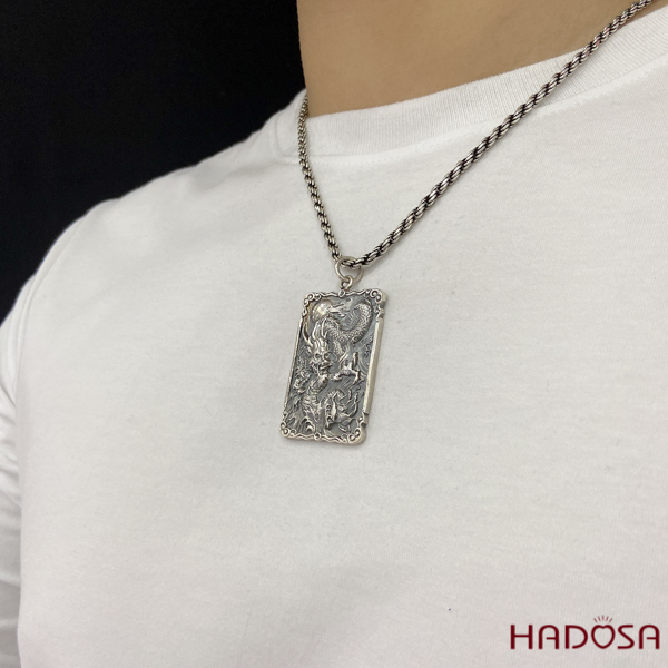 [Chính hãng] [Ảnh thật] [Có sẵn] [Có bảo hành] Mặt dây chuyền bạc Thái hình Rồng