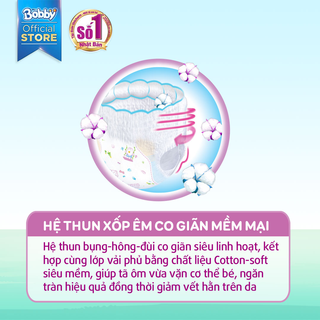 Tã/bỉm quần Bobby 3mm Ultra Jumbo Gạo non Giảm nhiệt XL62 - 62 miếng