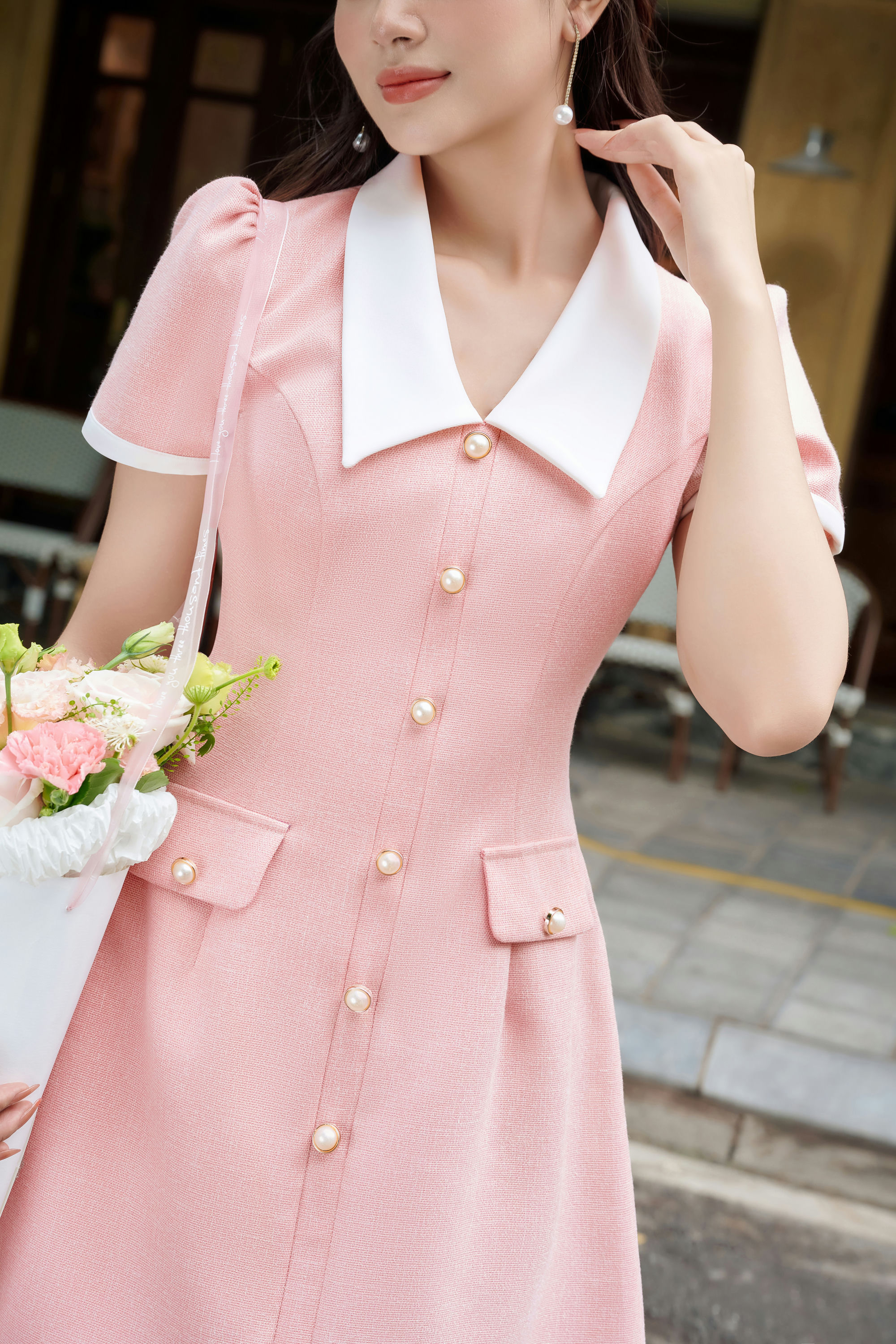 Váy phối cổ 1VA01679HO Lep'