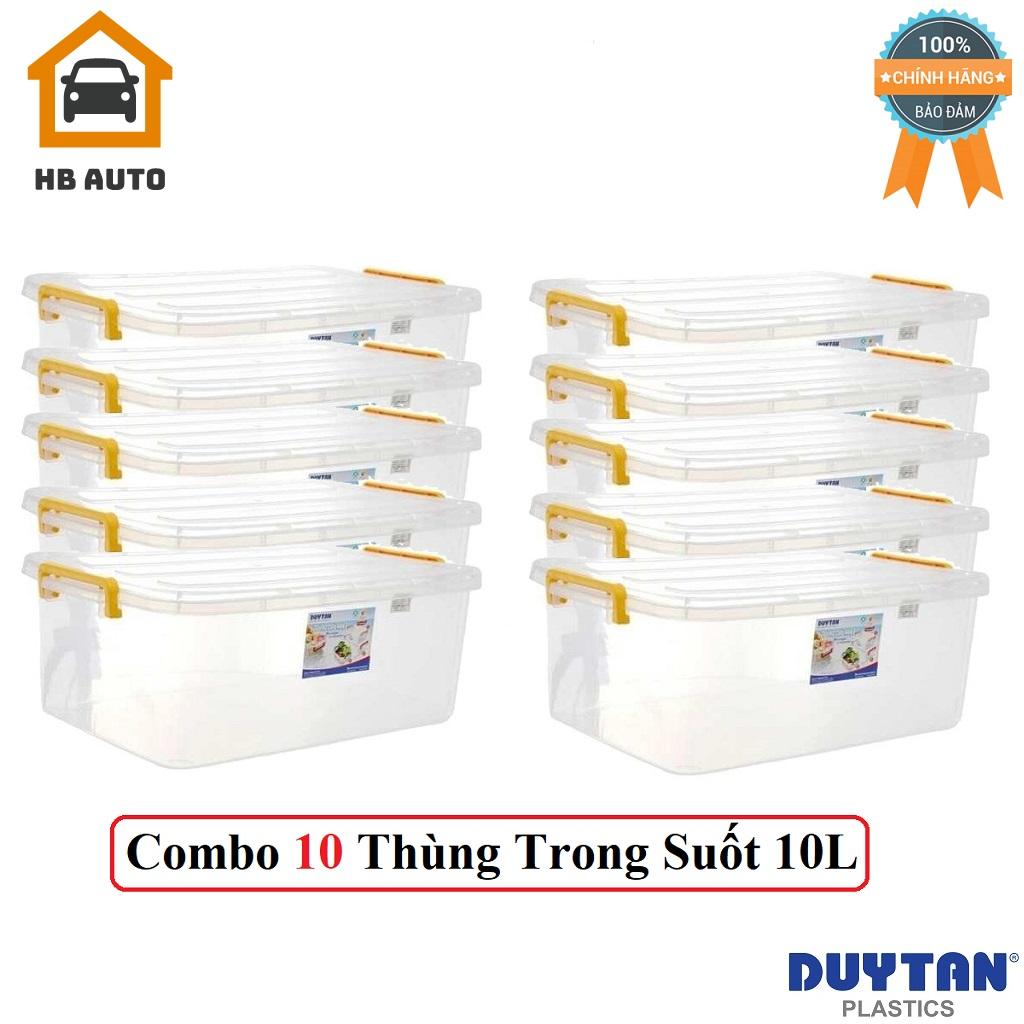 Combo 10 thùng nhựa duy tân trong suốt 10 lít no.h115