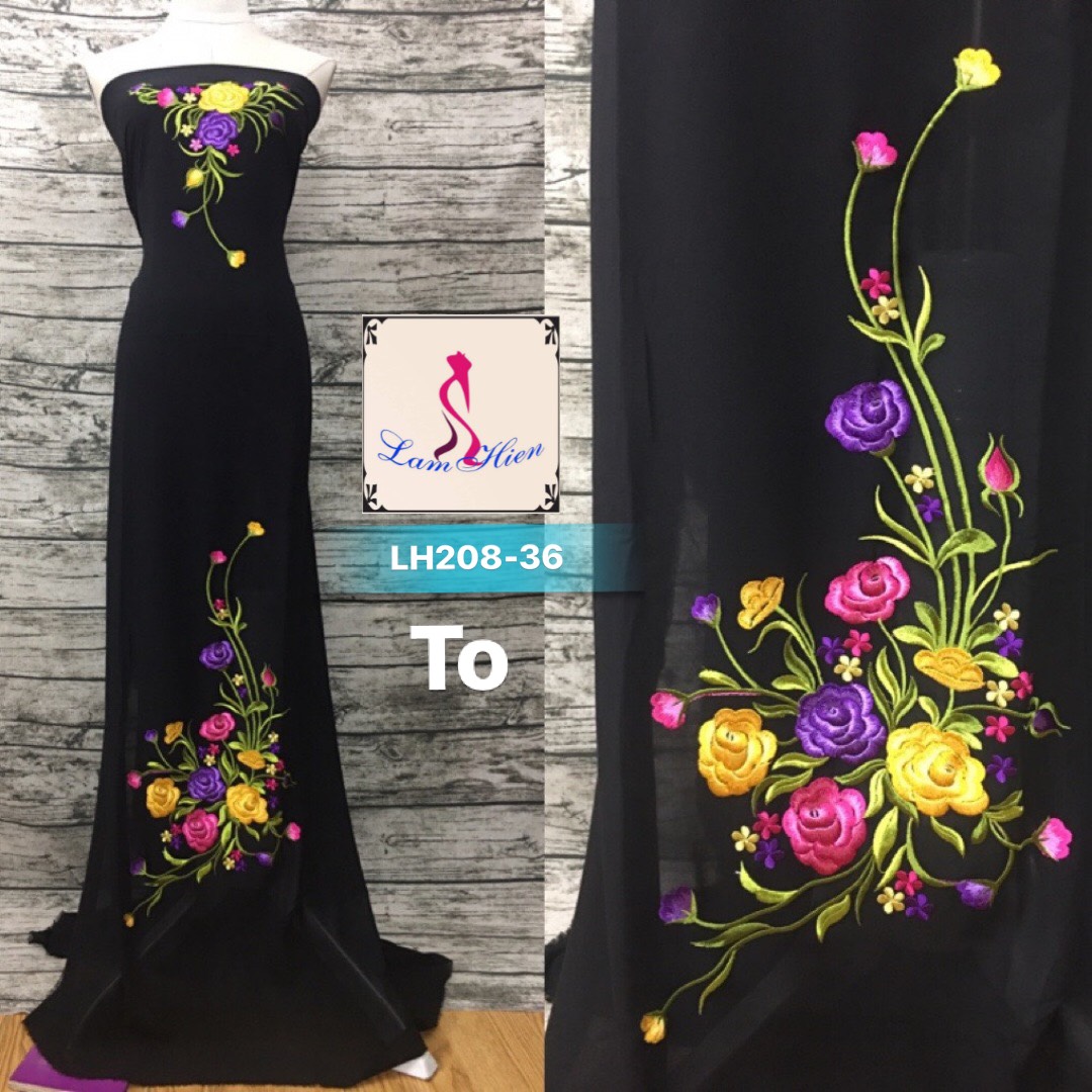 Lâm Hiền- Vải áo dài thêu LH208