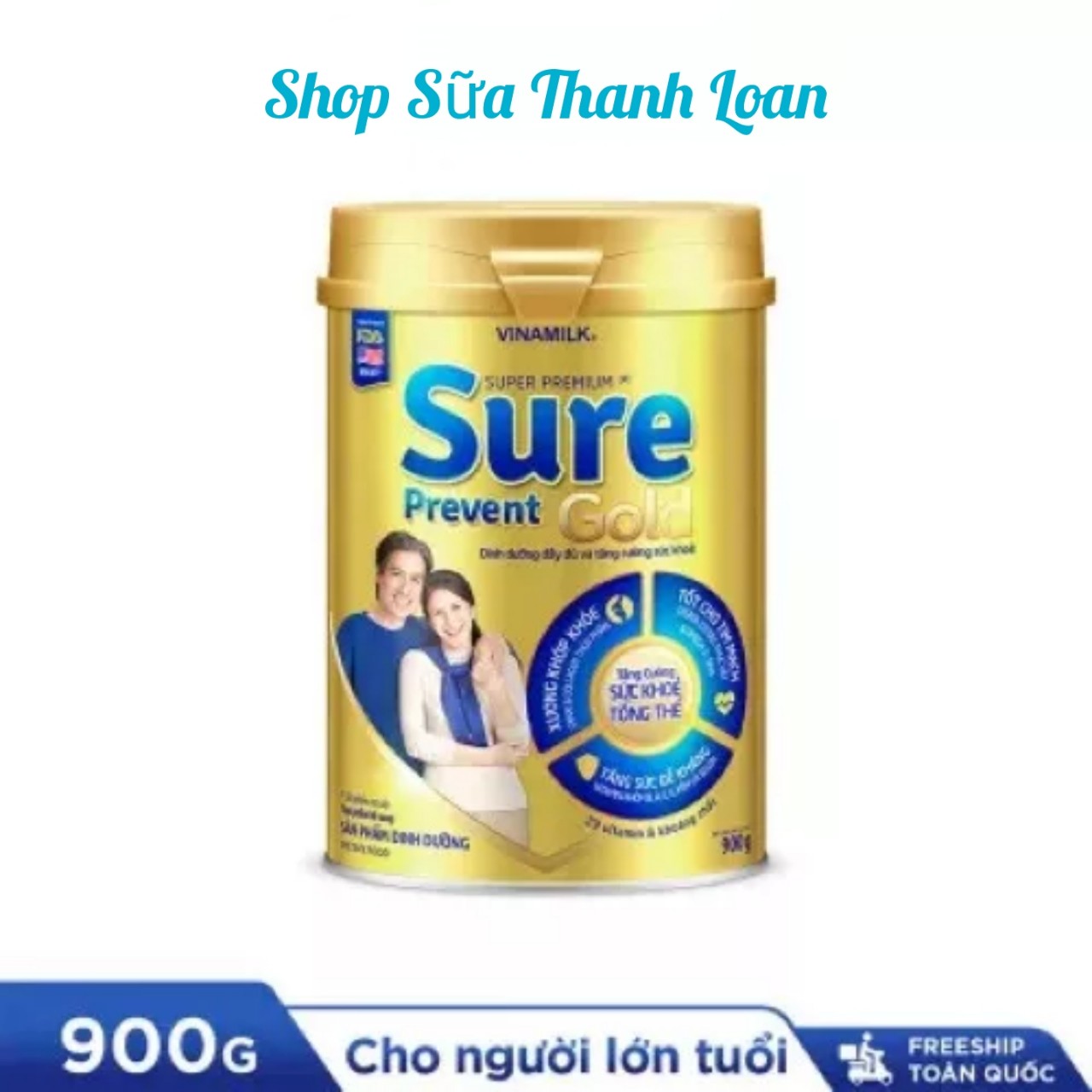 SỮA BỘT VINAMILK SURE PREVENT GOLD 900G/ HỘP.