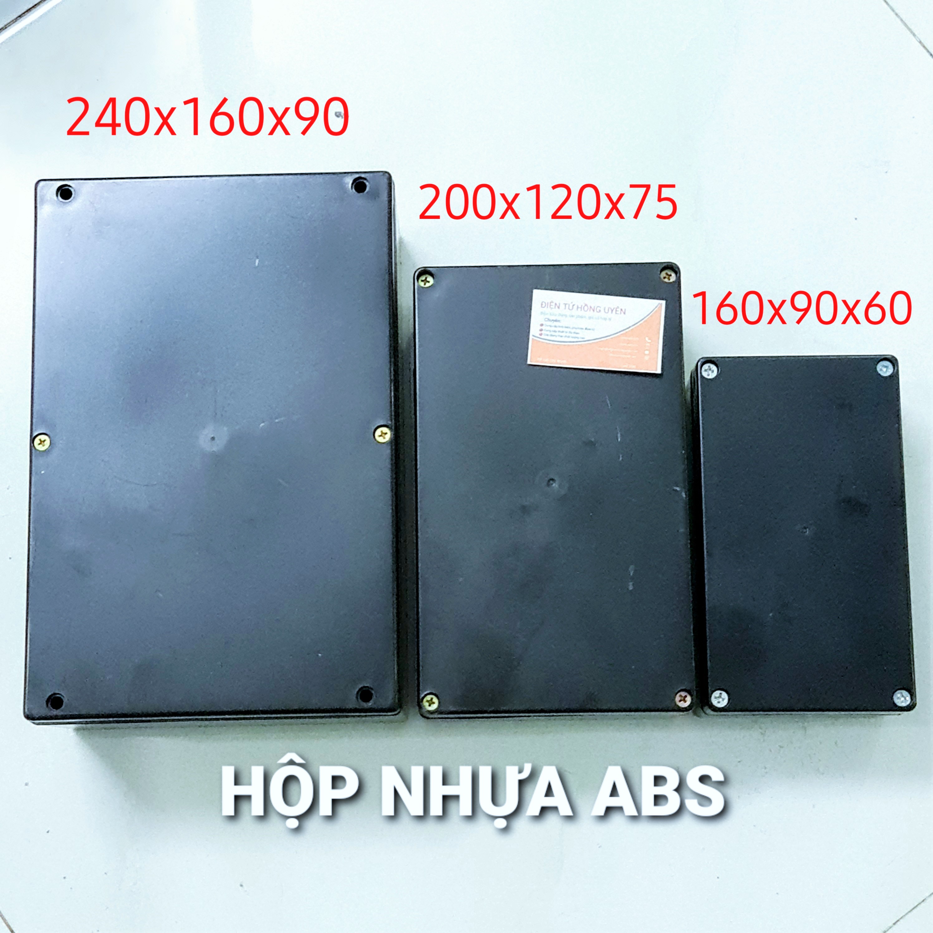 Hộp nhựa ABS nhiều mẫu 240x160x90 (Hộp lớn) / 200x120x75 (Hộp trung) / 160x90x60 (Hộp nhỏ). Hộp nhựa ABS cứng làm máy điện tử, làm ổ điện, đựng mạch điện... chống nước. 3 cỡ hộp nhựa của WanChi - Điện tử hồng uyên