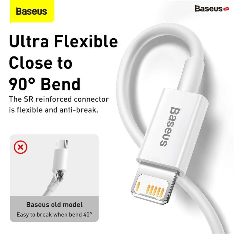 Cáp sạc nhanh lightning Baseus Superior Series Fast Charging Data Cable USB cho iPhone/ iPad 1M (2.4A, 480Mbps, Fast charge, ABS/ TPE Cable)