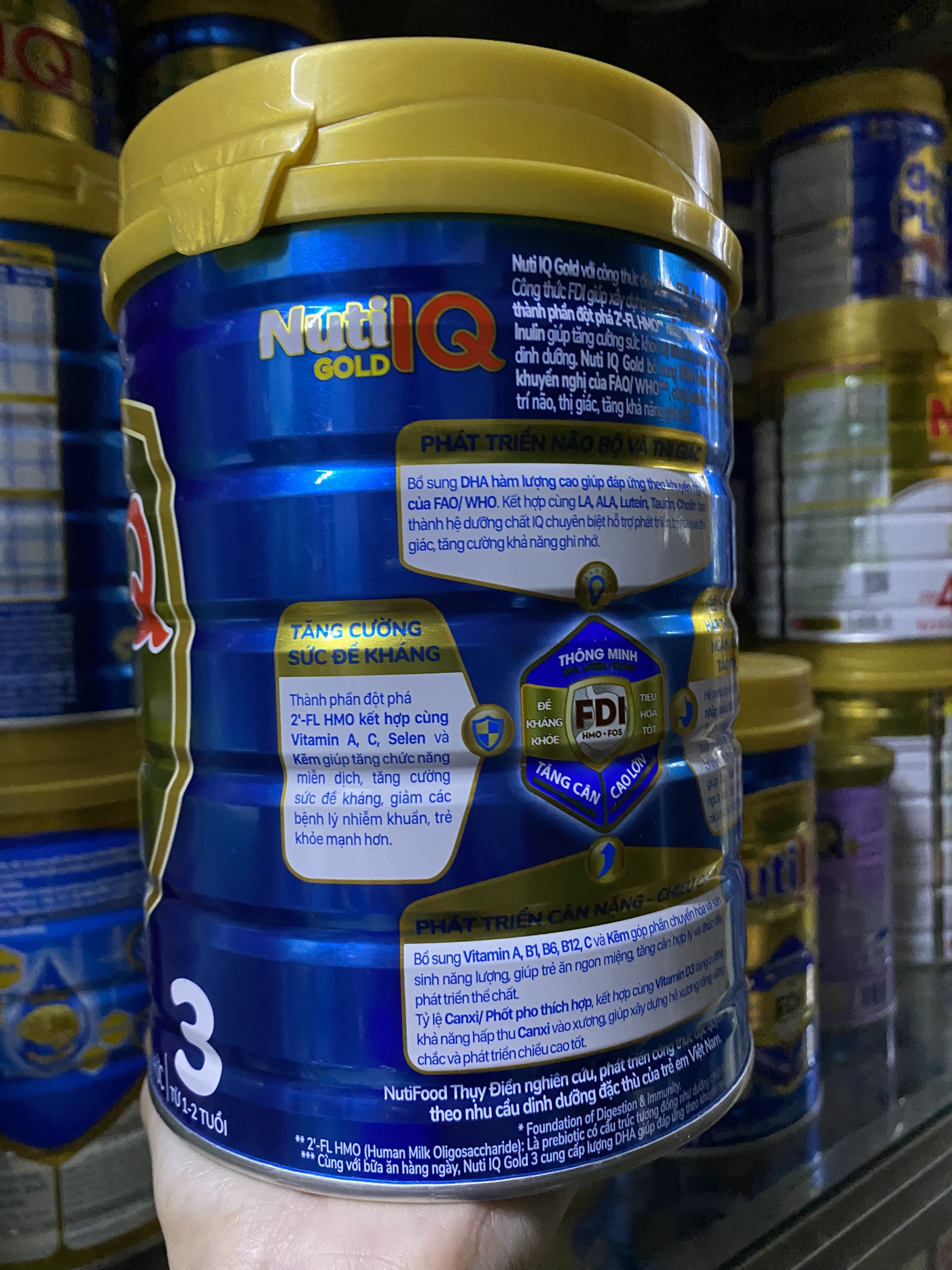 [MẪU MỚI] Sữa Nuti IQ gold 3 lon 900g