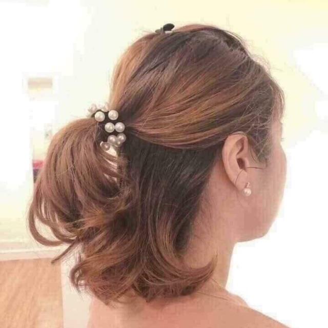 Chun buộc tóc đính hạt giả ngọc