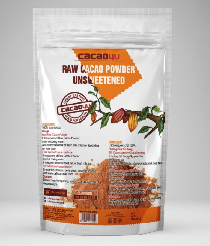 Bột cacao nguyên chất 4u túi