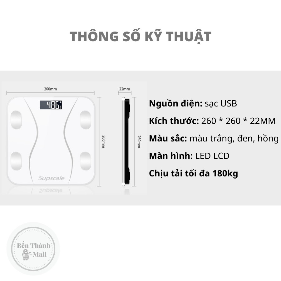 Cân Điện Tử Sức Khỏe Thông Minh Kết Nối Điện Thoại Đo Chỉ Số Sức Khỏe Kiểm Soát Ăn Uống, Hoạt Động Thể Thao