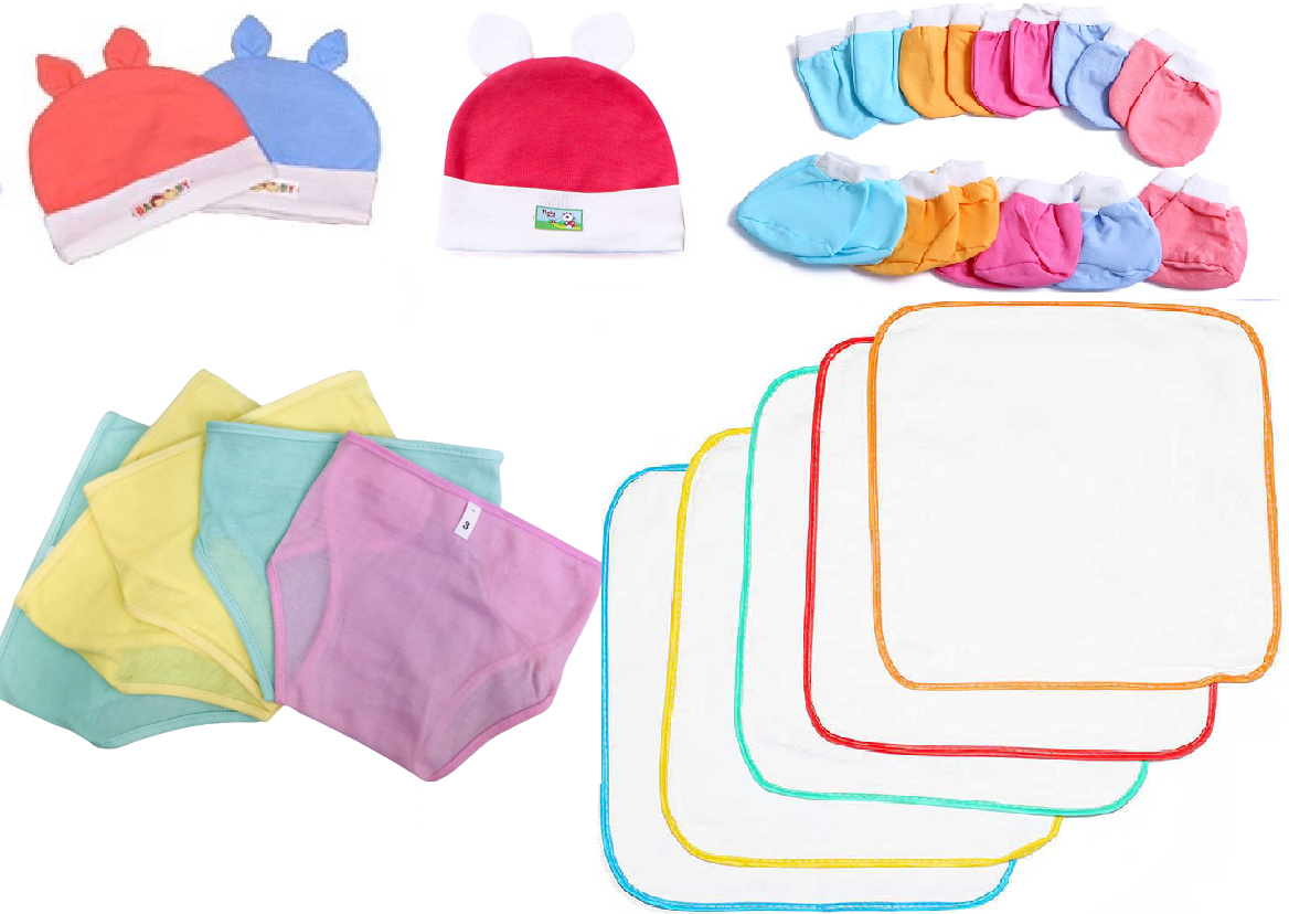 [TẶNG VÒNG DÂU TẰM] Combo 60 Món Đồ Dùng cotton Cho Bé Sơ Sinh( 5 áo cotton + 5 nón + 10 tã dán + 10 tã lót + 10 khăn sữa + 10 cặp bao tay + 10 cặp bao chân)
