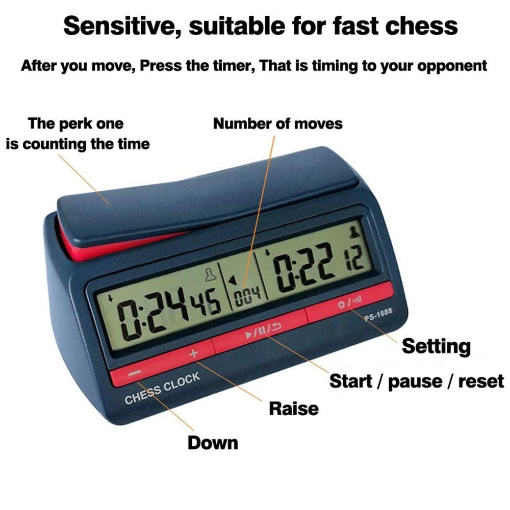 DARNELL Durable Game Clock Chess Competition Digital Timer Chess Clock International Checkers Advanced Count Up Down Board Game Playing Board Game Accessory Chess Games Tools Game Timer