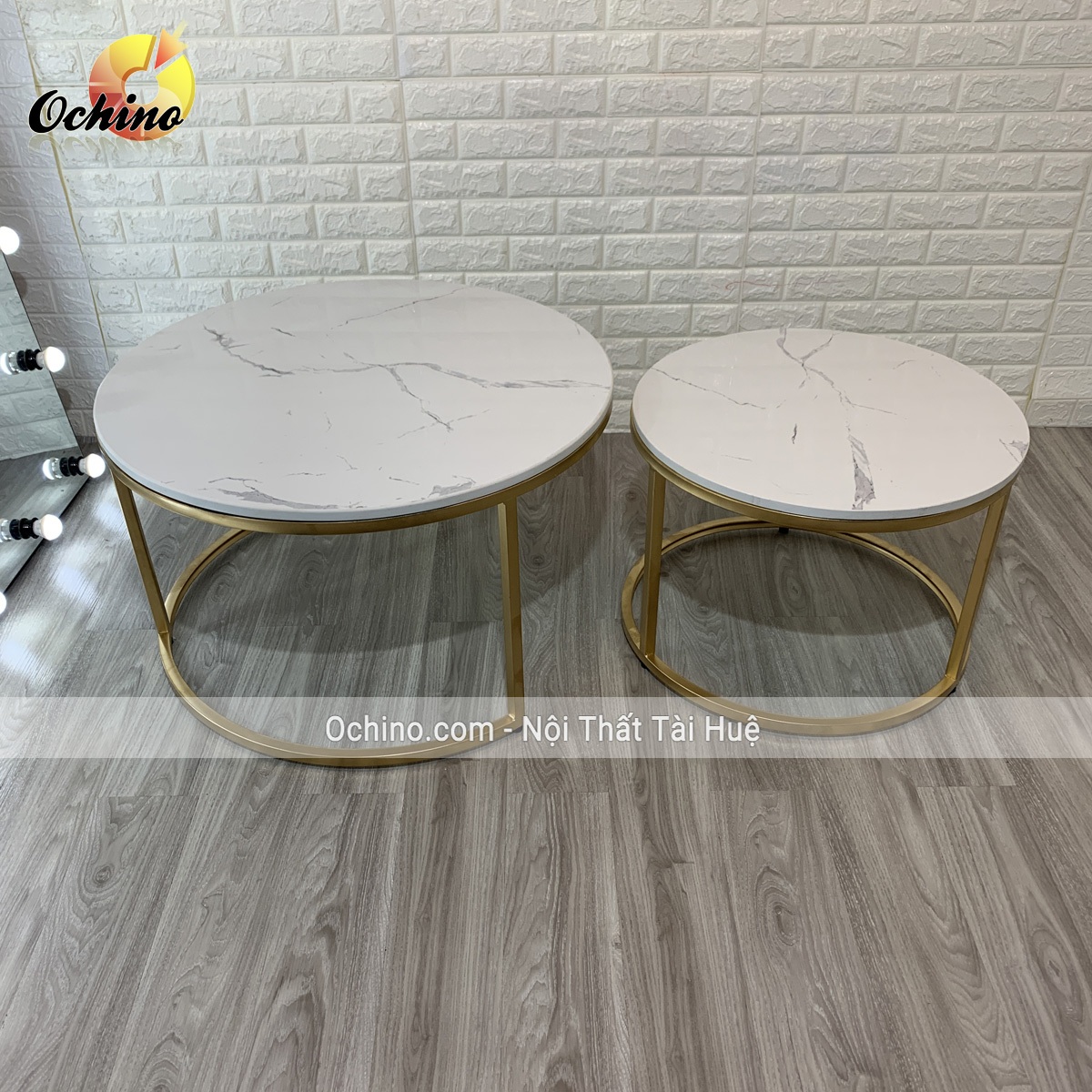 (FREE SHIP) Bàn Trà Đôi mặt đá cao cấp để Sofa Phòng Khách và Quán ( Hàng có sẵn)