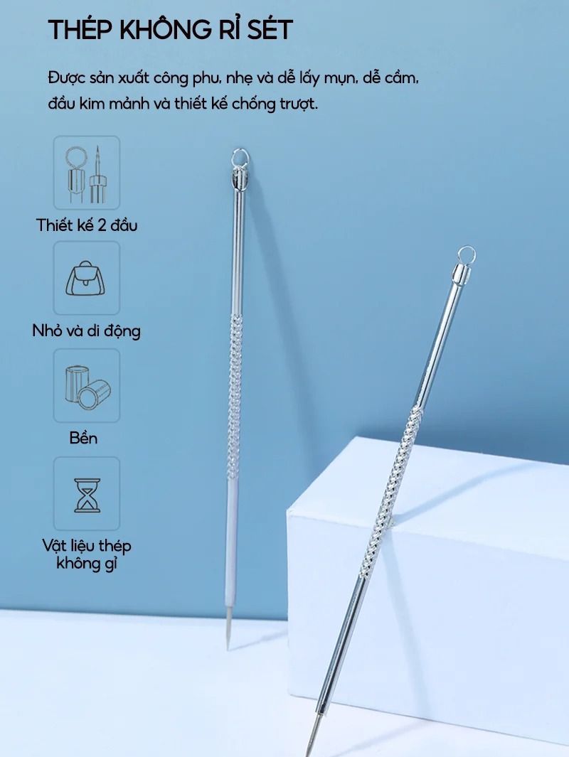 [NHẬP KHẨU] Cây Nặn Mụn Hai Đầu LMLTOP Acnes Needle - NO.B0754, E097