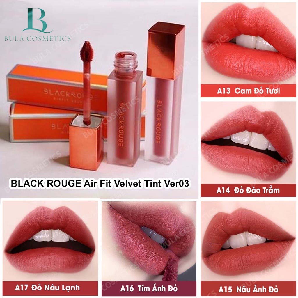 Son Kem Lì Black Rouge Air Fit Velvet Tint, Son Kem Lì Hàn Quốc Lên Màu Chuẩn