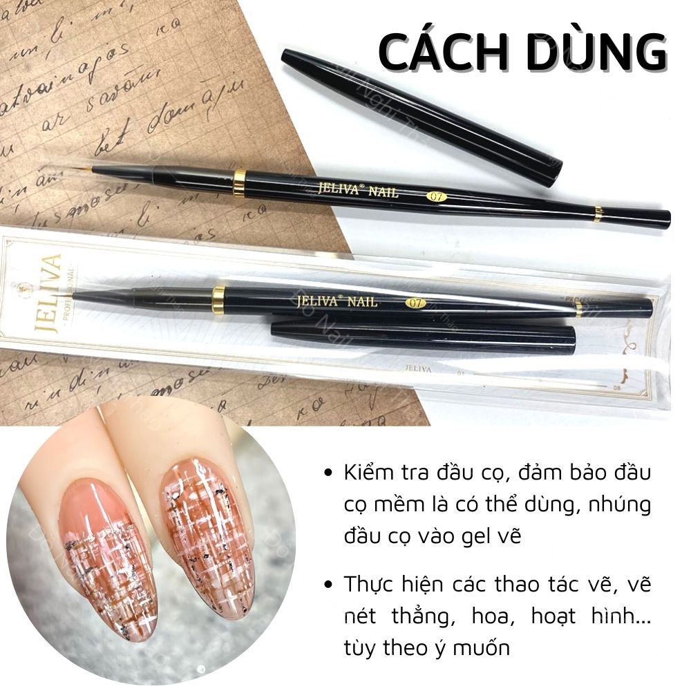 Cọ vẽ nét ngắn nail 6mm Nghi Thảo số 07