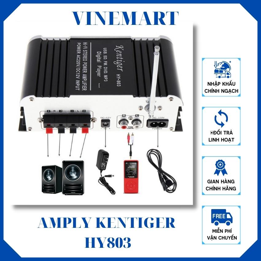 Amply karaoke mini gia đình, amply kentiger hy-803, kết nối bluetooth, âm thanh cực chất, dễ dàng sử dụng, bảo hành tại vinemart.
