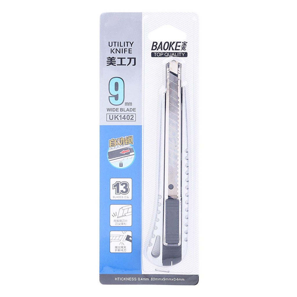 Dao Rọc Giấy Vỏ Kim Loại Baoke UK1402 (9mm)
