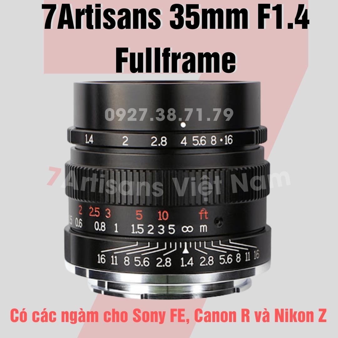 Trả góp 0%Ống kính 7Artisans 35mm F1.4 cho Sony FullFrame, Canon RF và