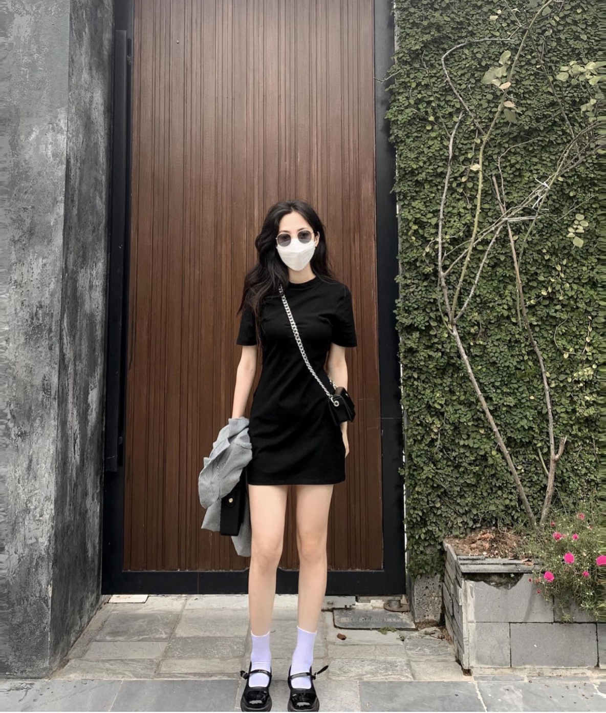 Váy body cổ tròn basic nữ thun gân mã 228