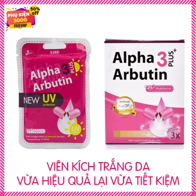 Kích trắng da Alpha arbutin 3 plus siêu kích trắng da an toàn hiệu quả hàng Thái Lan hộp 10 viên giá rẻ - kich trang da - thuoc kich trang da