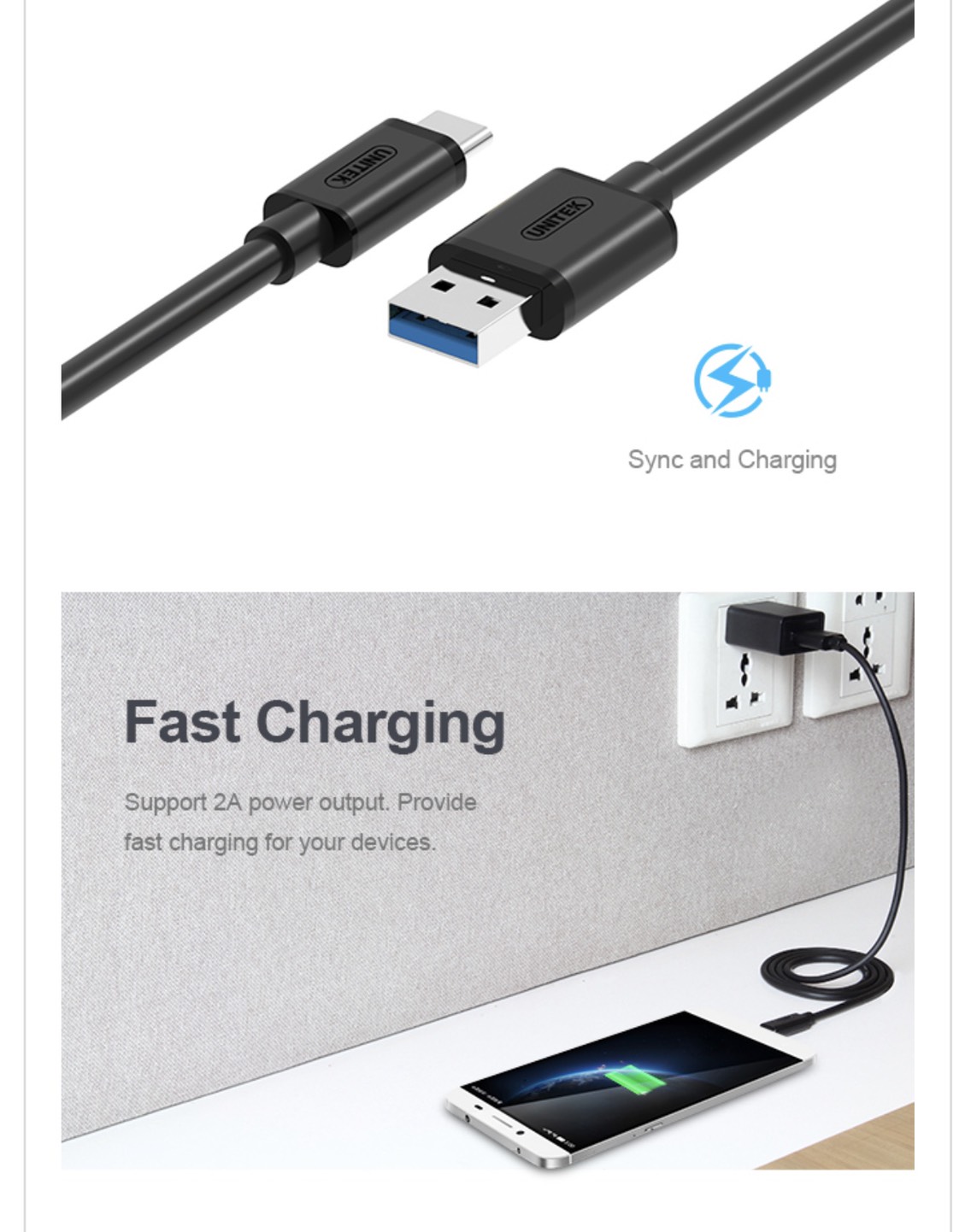 [HCM]CÁP TYPE-C -> USB 3.0 UNITEK (Y-C 474BK)