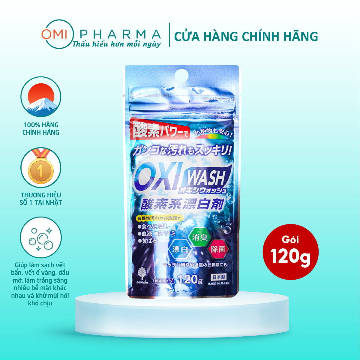 Bột giặt tẩy đa năng oxi wash novopin s select nhật bản