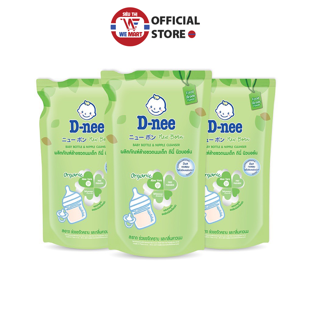 Combo 3 túi rửa bình sữa Dnee 550ml/túi
