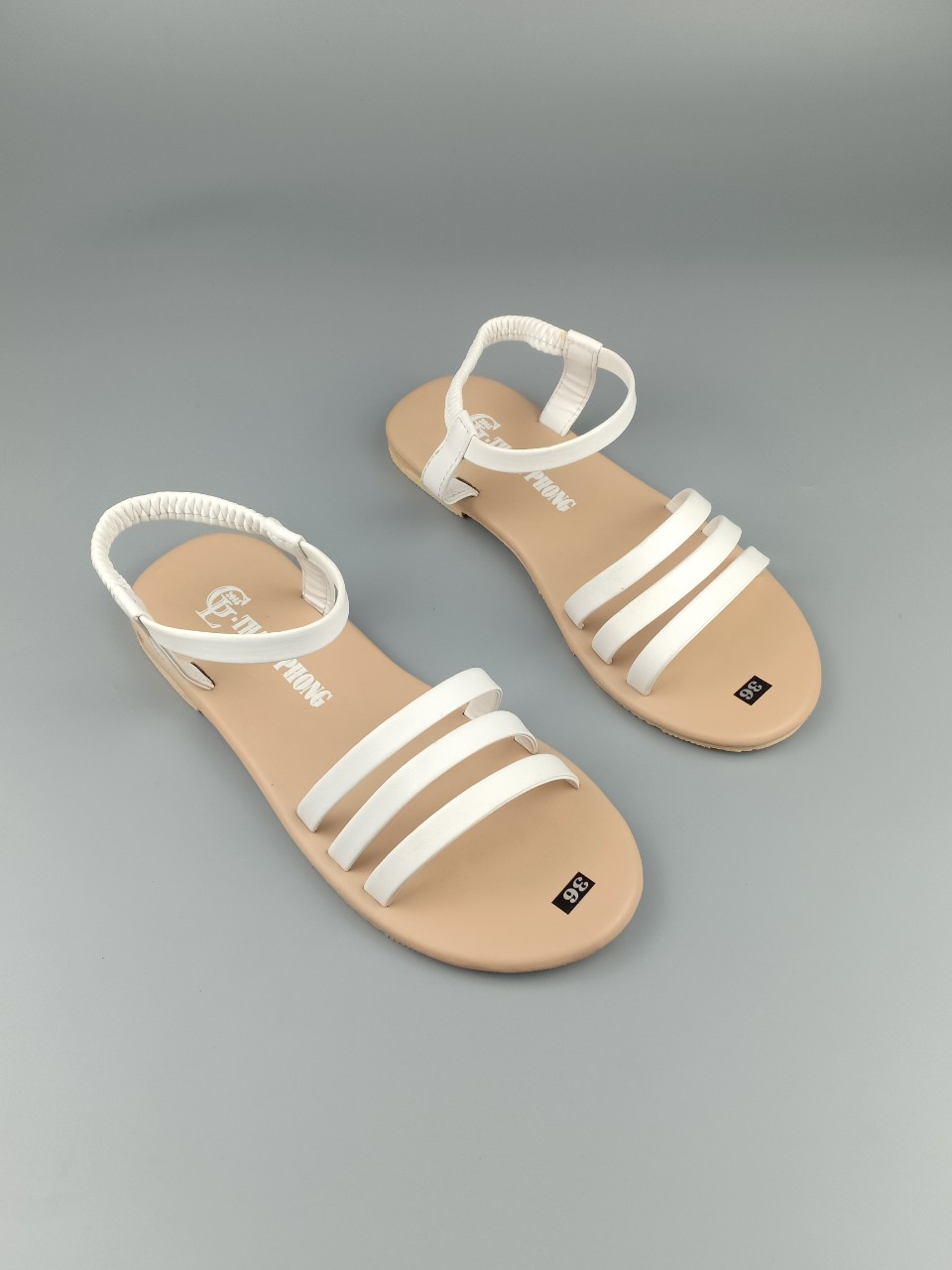 Giày sandal đế thấp 3 quai ngang có size lớn 35-41