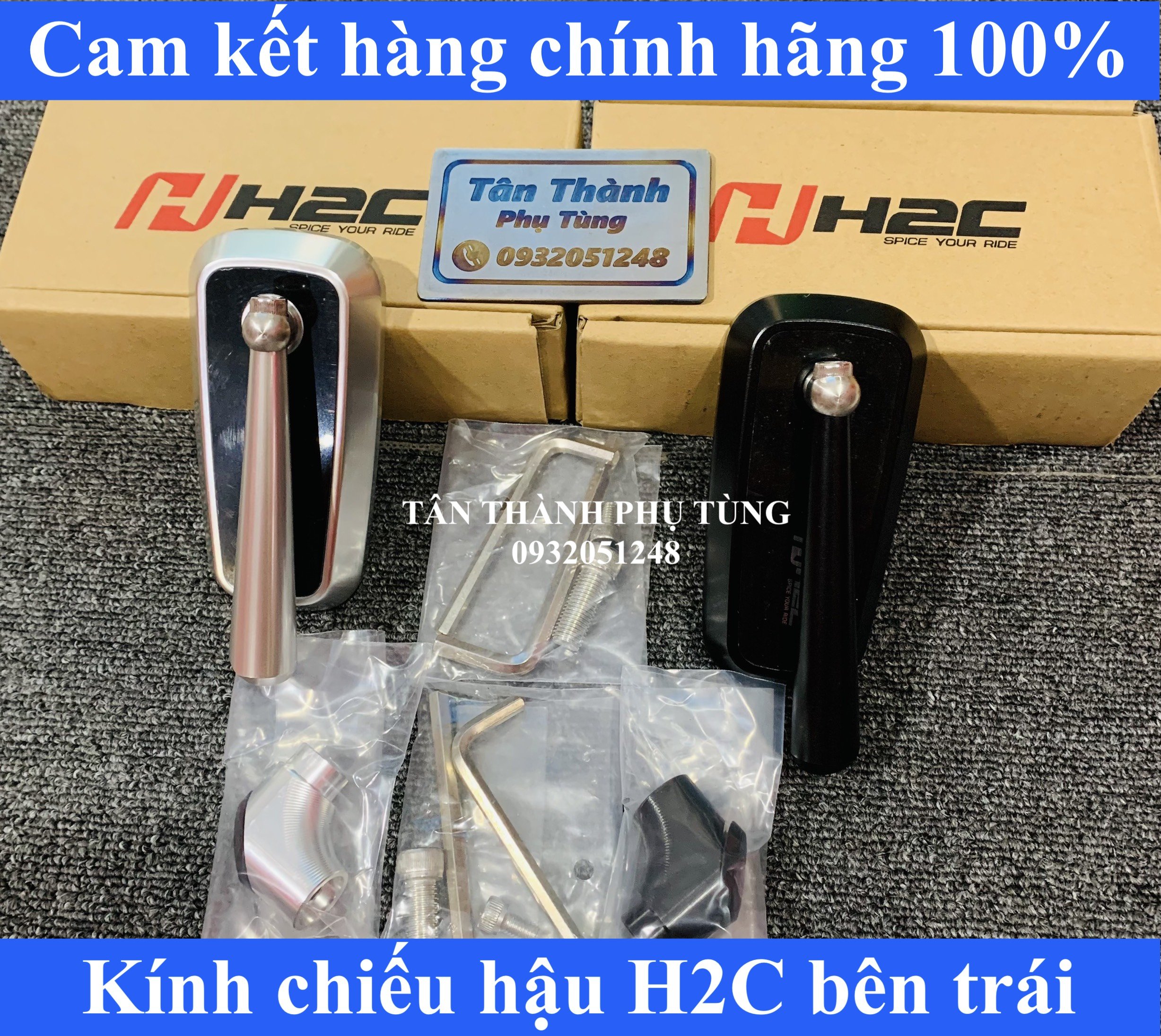 Kính chiếu hậu H2C chính hãng bên trái