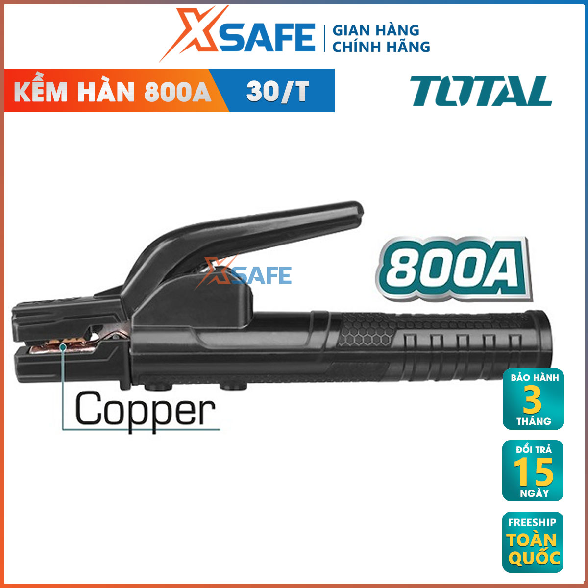 Nippers welding 800A total TWAH8006 new designs. Nippers welding have rated current 800a, suitable used for welding machine MMA's total, genuine warranty 3 month-distribution genuine xsafe