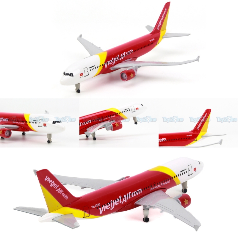 [HCM]Mô hình máy bay Vietjet Airbus A320 20cm Everfly