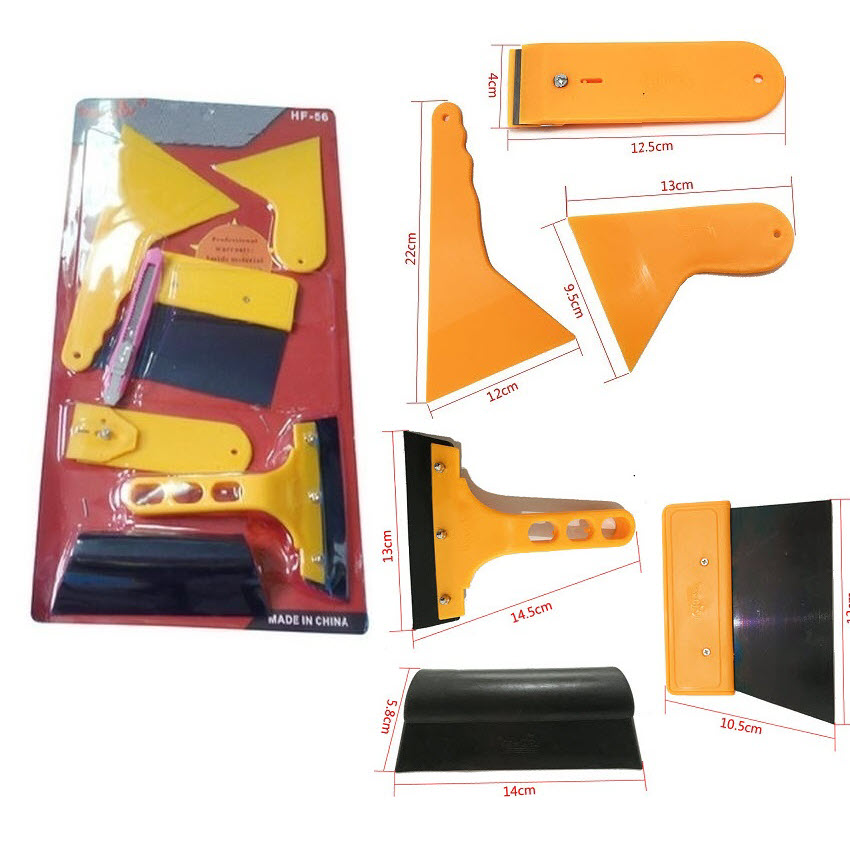 Bộ dụng cụ dán phim cách nhiệt, dán decal ô tô 7 món - Bộ dụng cụ cạo, tháo decal, phim cách nhiệt xe hơi.