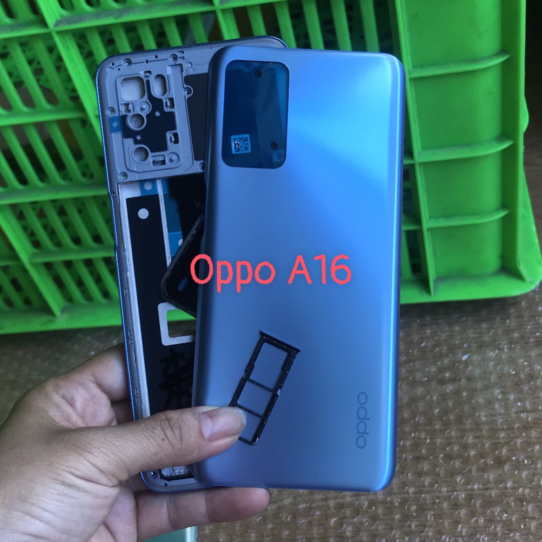 Bộ vỏ OPPO A16 zin có khay sim+kính camera