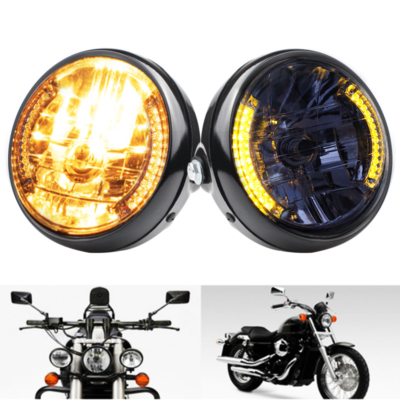 Gáo đèn pha Suzuki GD110 67 Win độ cafe race Halley có led viền sương mù