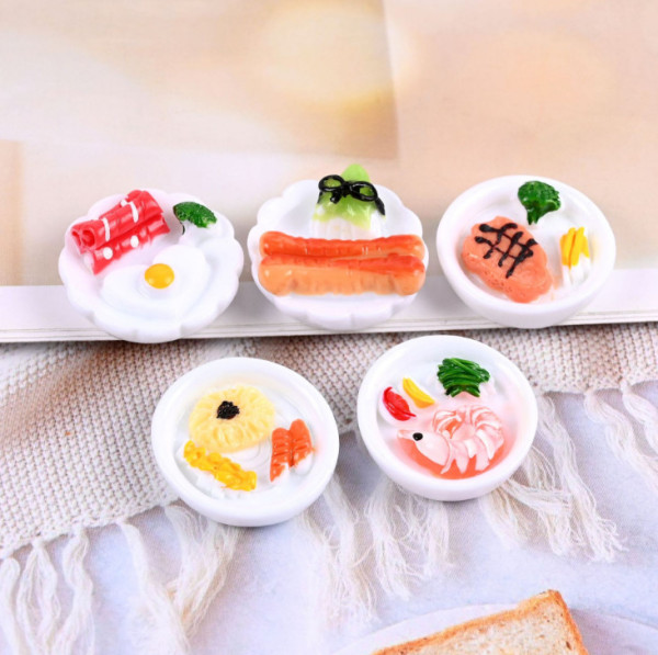 [HCM]Mô hình đĩa thức ăn trang trí nhà búp bê DIY