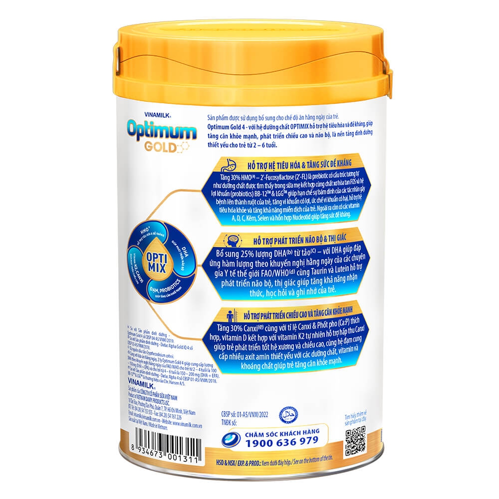 Sữa bột Optimum Gold 4 1400g dành cho bé từ ( 2 - 6 tuổi )