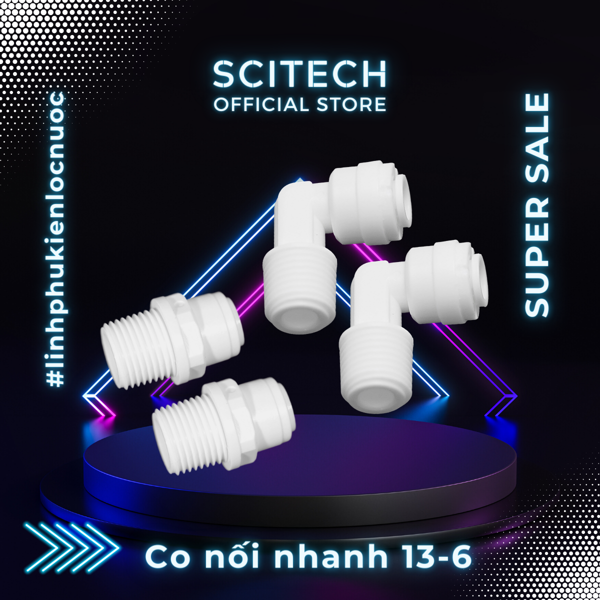 [HCM]Co cút nối nhanh ren ngoài 13 dây 6 dùng trong máy lọc nước (Combo 2 cái hoặc 5 cái hoặc 10 cái) - Scitech Water