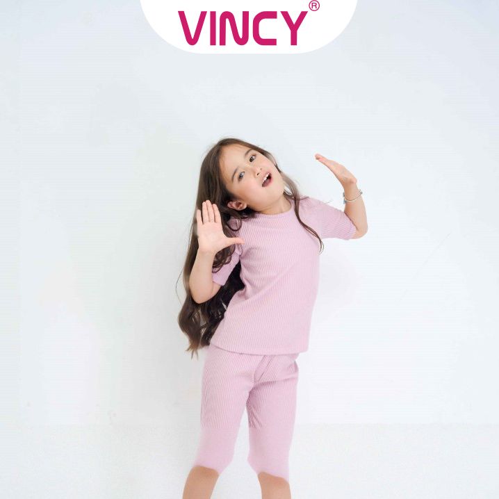[Mua 3 giảm 20%, mua 2 giảm 15%] Bộ Đồ Thun Lửng Bé Gái Vincy KTL012W32