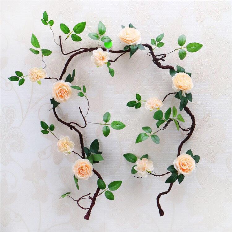 Wire rose tea premium House store decoration, event, artificial flowers silk flower high-grade long 1M8