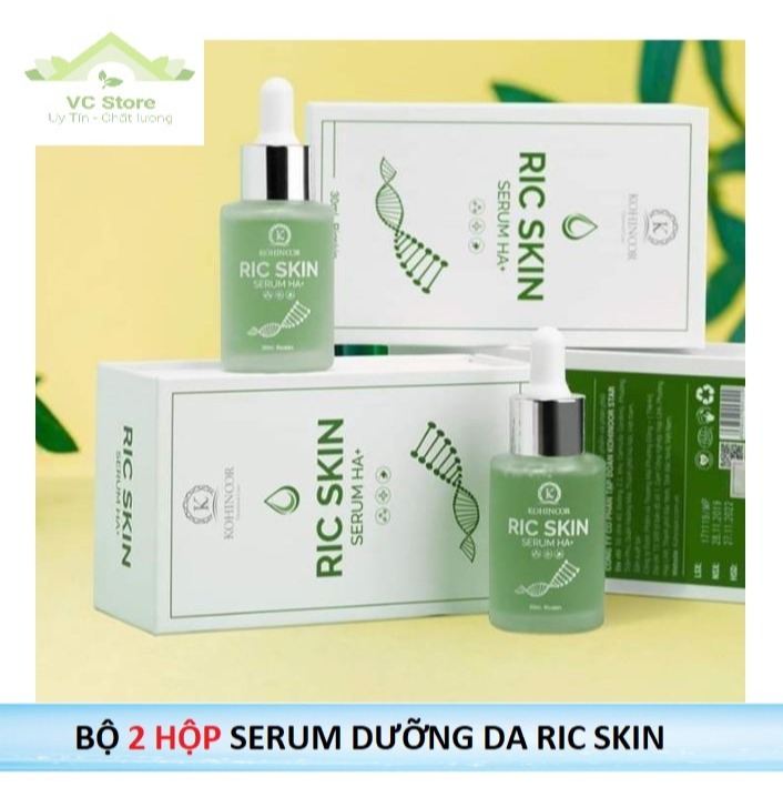 Bộ 2 Hộp Serum Dưỡng Trắng Da Ric Skin HA+ 30ml - Mẫu mới