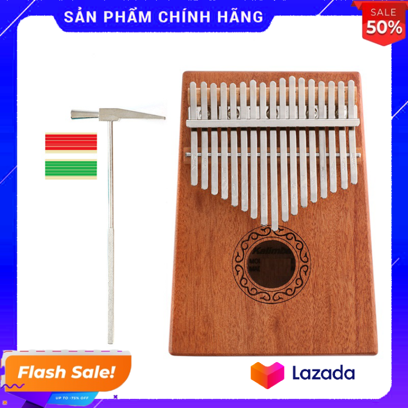 Đàn kalimba 17 phím tặng stick màu và búa chỉnh âm cho bạn mới học GECKO003