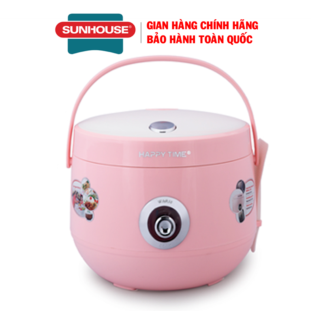 Nồi cơm điện 1.8L Sunhouse Happy time HTD8521P, Nồi cơm điện Sunhouse, Nồi cơm điện giá rẻ, Dung tích 1.8L, Lòng nồi chống dính Whitford siêu bền, nấu cơm ngon, vỏ nhựa cao cấp, sản xuất tại Việt Nam, bảo hành 12 tháng