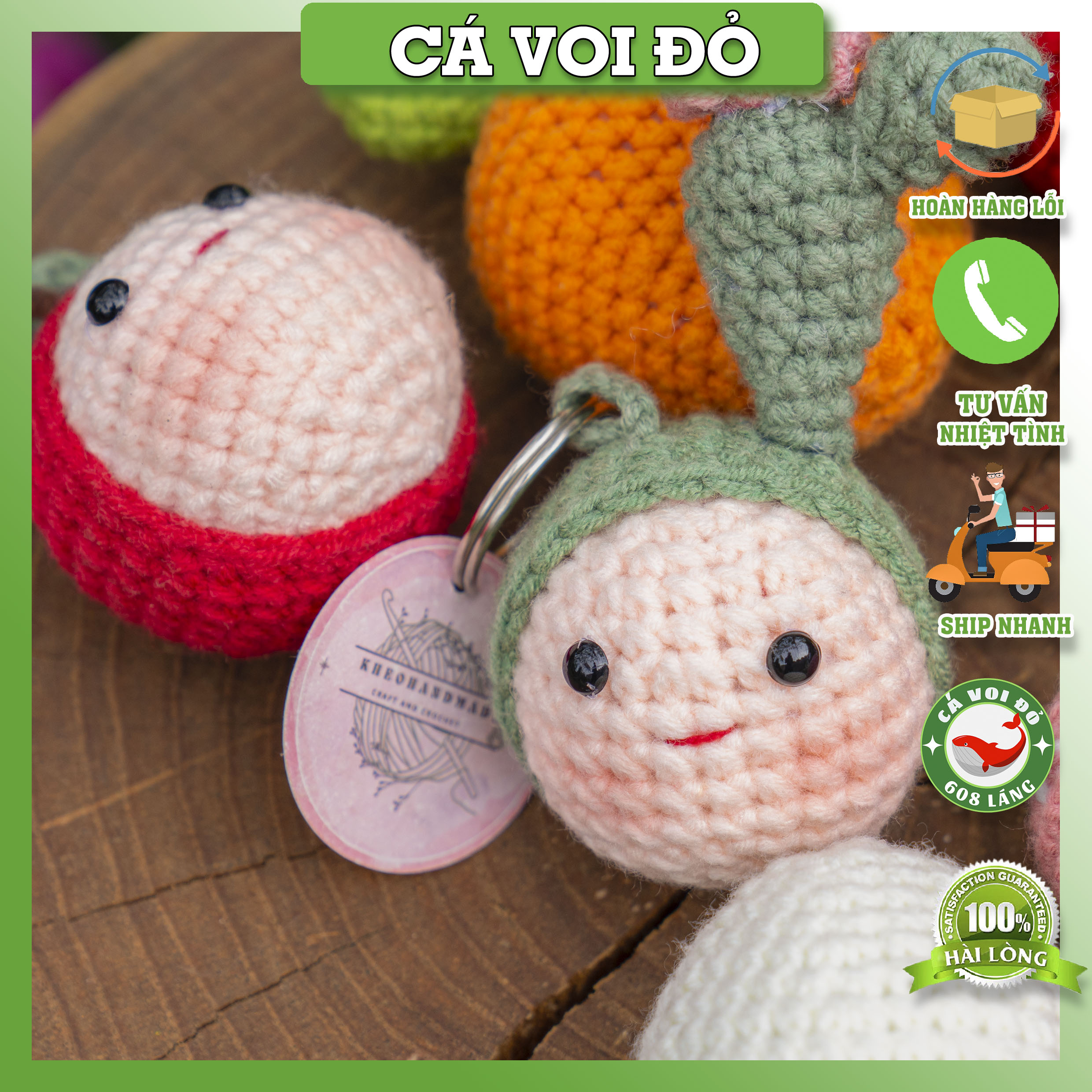 Móc khoá len bông mềm mịn handmade siêu dễ thương