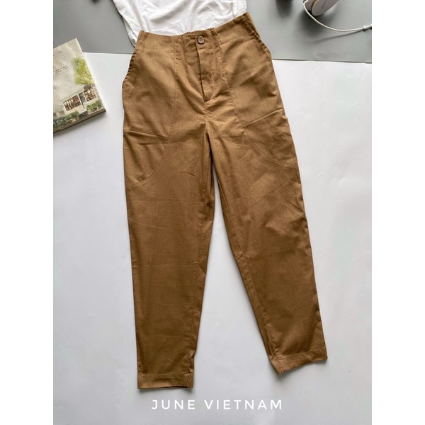[New] Quần baggy cạp liền chất Linen - June