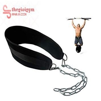 Đai Lưng Có Xích Treo Tạ  Hỗ Trợ Squat, Pull Up, Dips FREESHIP