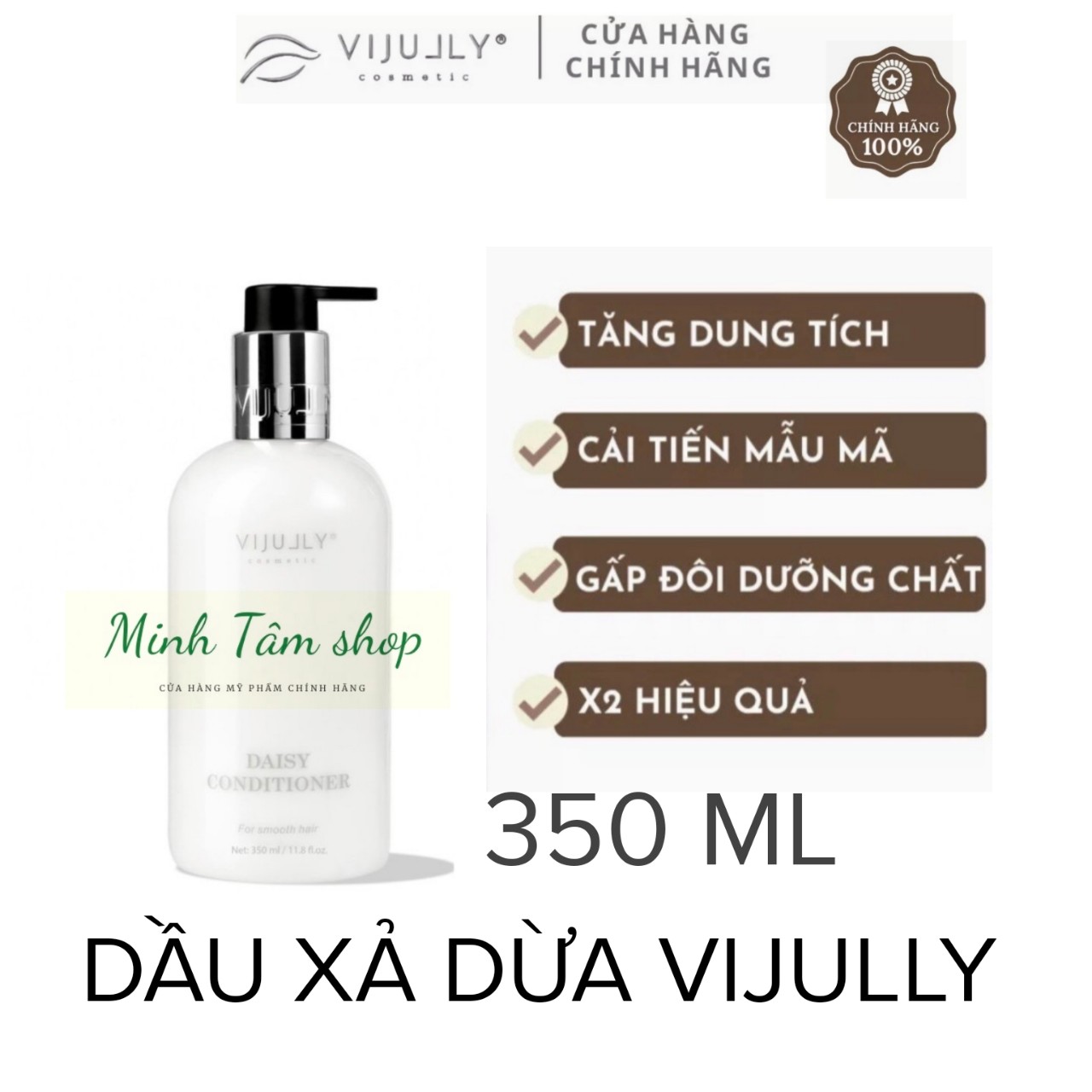 [CHÍNH HÃNG] Dầu Xả Dừa VIJULLY  Hương Hoa Cúc_Phục Hồi Tóc Hư Tổn Chỉ Sau 2 Lần Sử Dụng ( Có quà tặng )