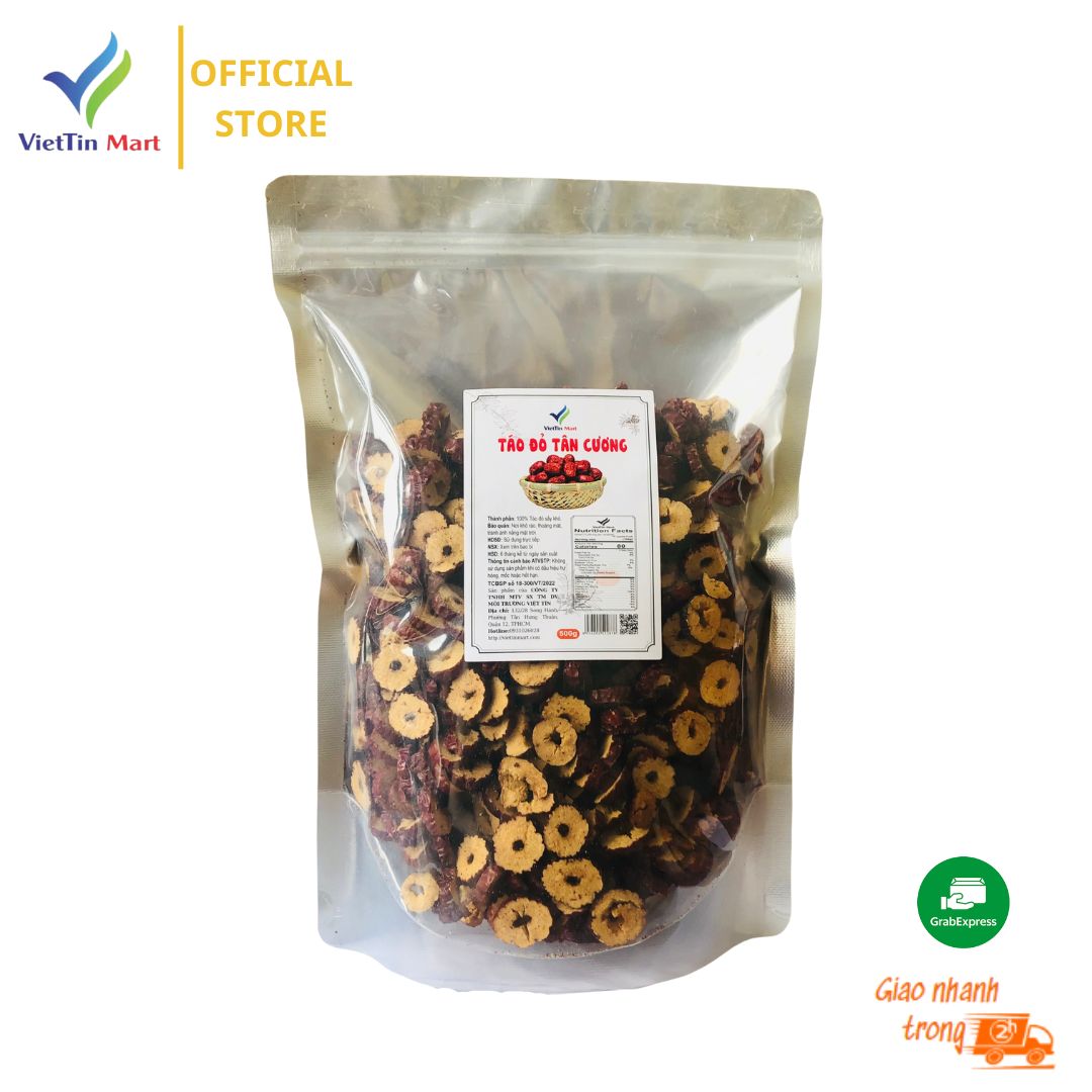 500gr táo đỏ cắt lát sấy khô-viettin mart