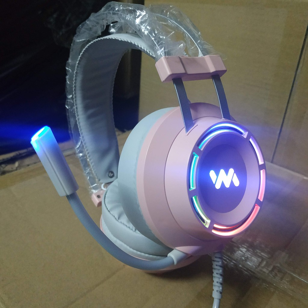 Tai nghe wangming wm9800 âm thanh 7.1 led - hồng