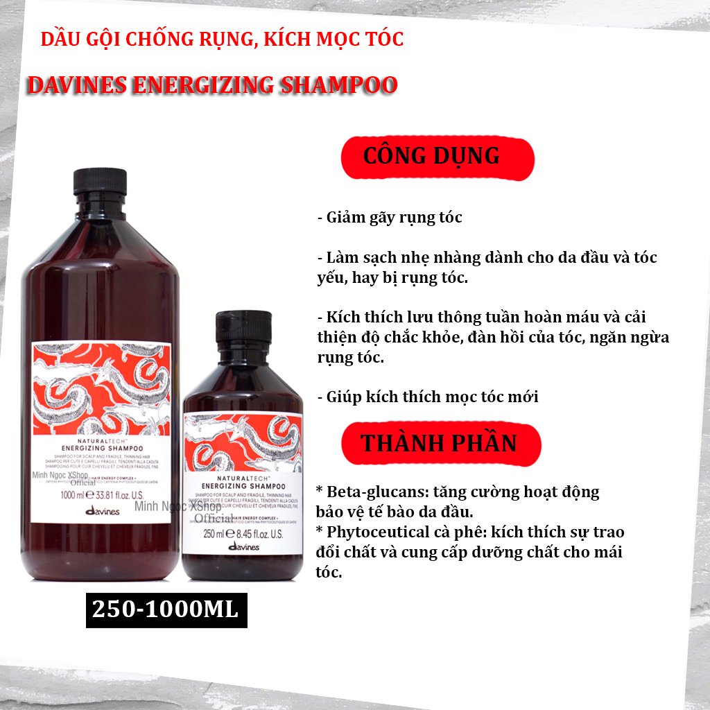 Dầu gội chống rụng tóc Davines Naturaltech Energizing 250ML - 1000ML